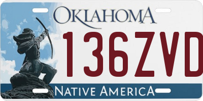 OK license plate 136ZVD