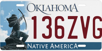 OK license plate 136ZVG