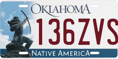 OK license plate 136ZVS