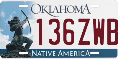 OK license plate 136ZWB