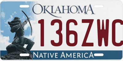 OK license plate 136ZWC