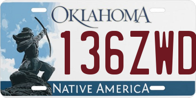 OK license plate 136ZWD