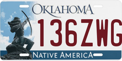 OK license plate 136ZWG