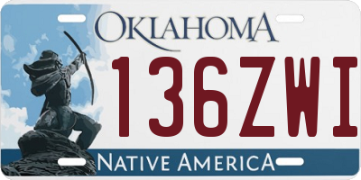 OK license plate 136ZWI