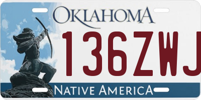 OK license plate 136ZWJ