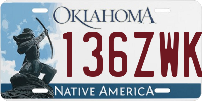 OK license plate 136ZWK