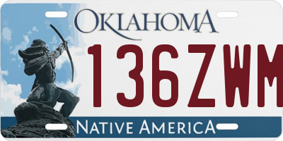 OK license plate 136ZWM