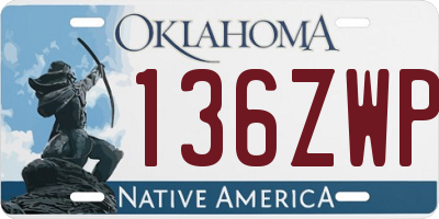 OK license plate 136ZWP