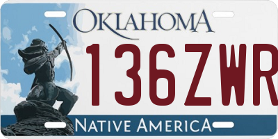 OK license plate 136ZWR