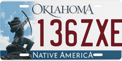 OK license plate 136ZXE