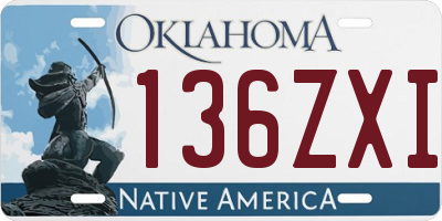 OK license plate 136ZXI