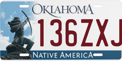 OK license plate 136ZXJ