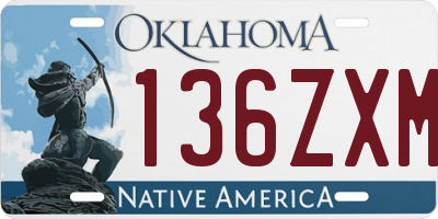 OK license plate 136ZXM