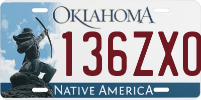 OK license plate 136ZXO