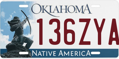 OK license plate 136ZYA