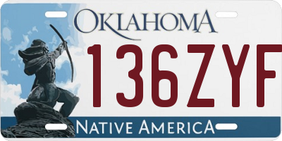 OK license plate 136ZYF