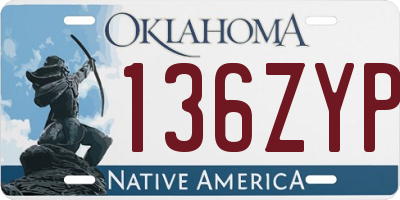 OK license plate 136ZYP
