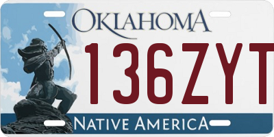 OK license plate 136ZYT