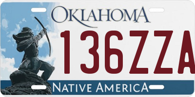 OK license plate 136ZZA
