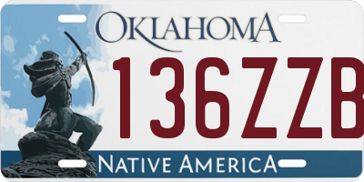 OK license plate 136ZZB