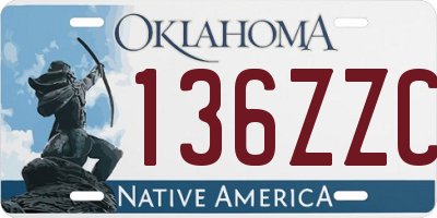 OK license plate 136ZZC