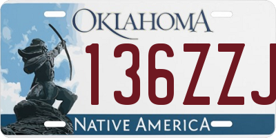 OK license plate 136ZZJ