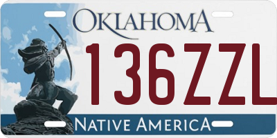 OK license plate 136ZZL