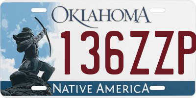 OK license plate 136ZZP