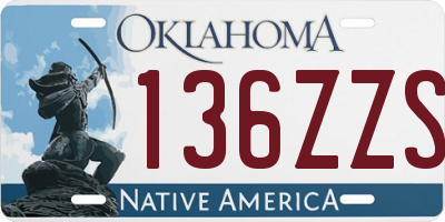 OK license plate 136ZZS