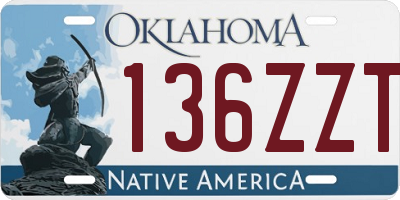 OK license plate 136ZZT