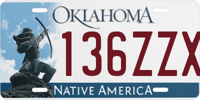 OK license plate 136ZZX