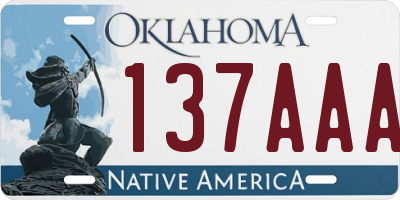 OK license plate 137AAA