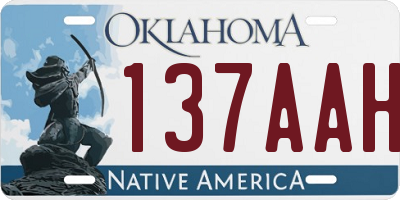 OK license plate 137AAH