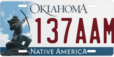 OK license plate 137AAM