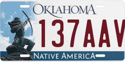 OK license plate 137AAV