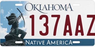 OK license plate 137AAZ