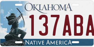 OK license plate 137ABA