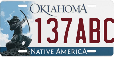 OK license plate 137ABC