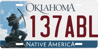 OK license plate 137ABL