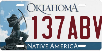 OK license plate 137ABV