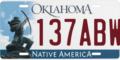 OK license plate 137ABW