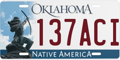 OK license plate 137ACI