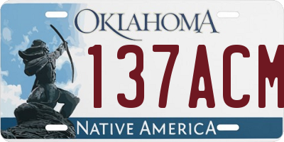 OK license plate 137ACM