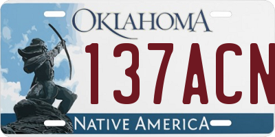 OK license plate 137ACN