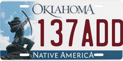 OK license plate 137ADD