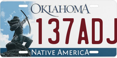 OK license plate 137ADJ