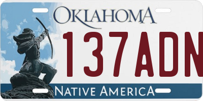 OK license plate 137ADN