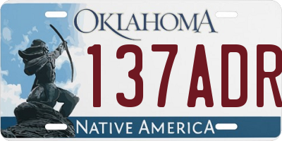 OK license plate 137ADR