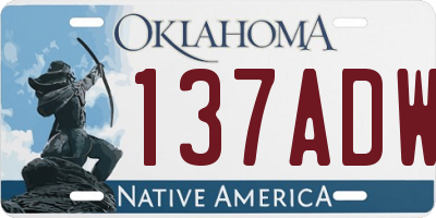 OK license plate 137ADW