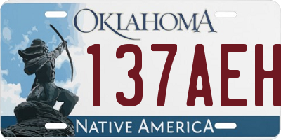 OK license plate 137AEH